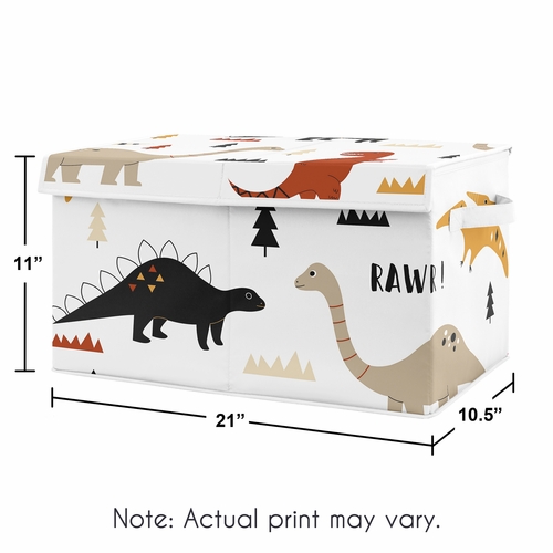 Mod Dinosaur Black and Orange Collection Fabric Toy Bin Storage - alt image 2
