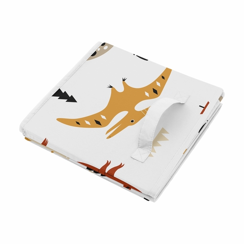 Mod Dinosaur Black and Orange Collection Fabric Toy Bin Storage - alt image 3