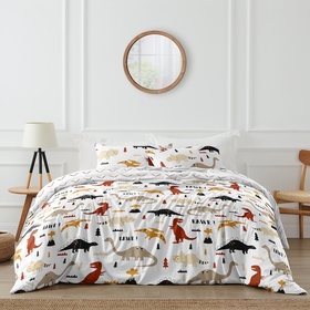 Mod Dinosaur Black and Orange Collection Full/Queen Bedding