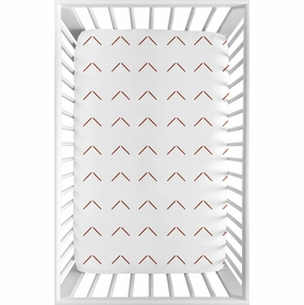 Mod Dinosaur Black and Orange Collection Mini Crib Sheet - Arrow Print