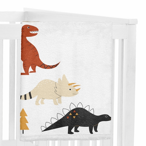 Mod Dinosaur Black and Orange Collection Monthly Milestone Baby Blanket - alt image 2