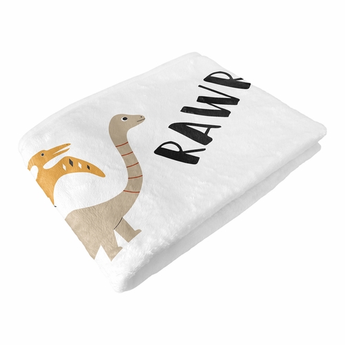 Mod Dinosaur Black and Orange Collection Monthly Milestone Baby Blanket - alt image 5