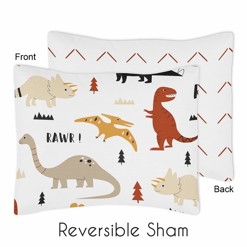 Mod Dinosaur Black and Orange Collection Twin Bedding - alt image 3