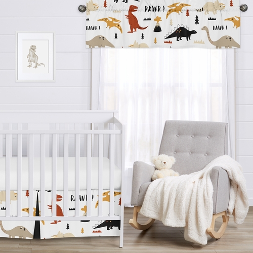 Mod Dinosaur Black and Orange Collection Window Valance - alt image 2