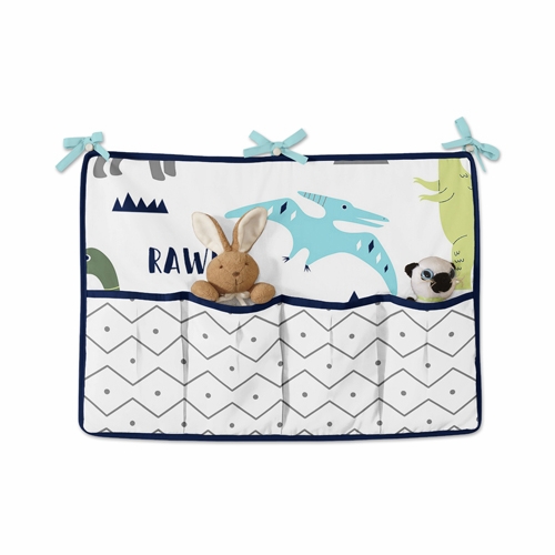 Mod Dinosaur Blue and Green 11 Piece Bumperless Crib Bedding Collection - alt image 3