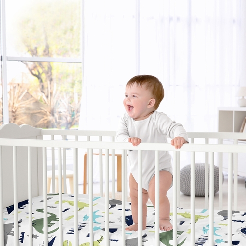 Mod Dinosaur Blue and Green 2 Pack Crib Sheets - alt image 2