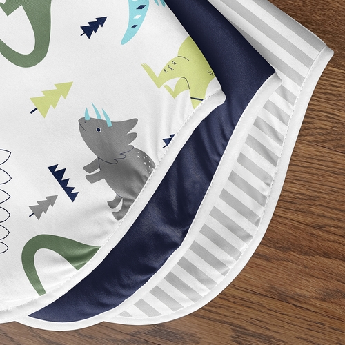 Mod Dinosaur Blue and Green Absorbent Burp Cloths - 3 Pack Set - alt image 4