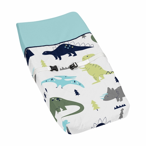 Mod Dinosaur Blue and Green Collection Changing Pad Cover