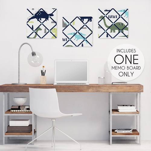 Mod Dinosaur Blue and Green Collection Fabric Memo Board - alt image 1
