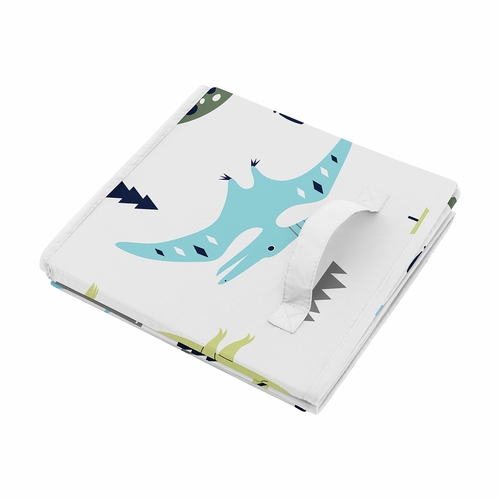 Mod Dinosaur Blue And Green Collection Foldable Fabric Storage Bins - Dinosaurs Print - alt image 3