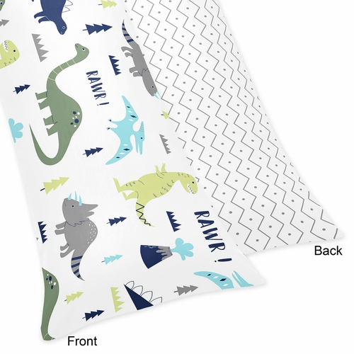 Mod Dinosaur Blue and Green Collection Full Length Body Pillow Cover - alt image 1