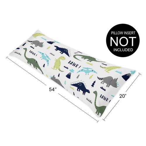Mod Dinosaur Blue and Green Collection Full Length Body Pillow Cover - alt image 4