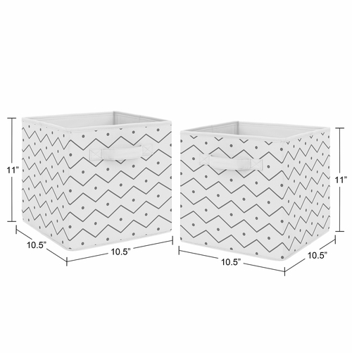 Mod Dinosaur Blue and Green Collection Geometric Print Foldable Fabric Storage Bins - alt image 2