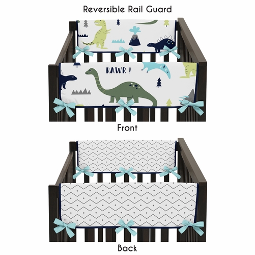 Mod Dinosaur Blue and Green Collection Side Rail Guard Covers - Set of 2