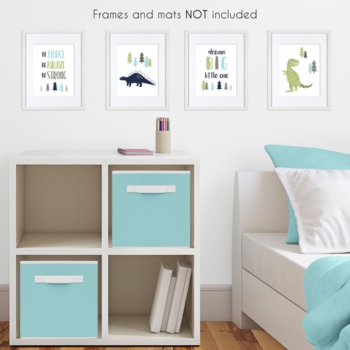 Mod Dinosaur Blue and Green Collection Wall Art Prints - Set of 4 - alt image 2