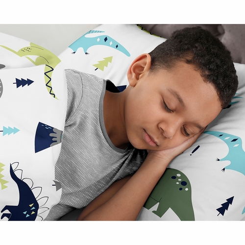 Mod Dinosaur Blue and Green Full/Queen Bedding Collection - alt image 3