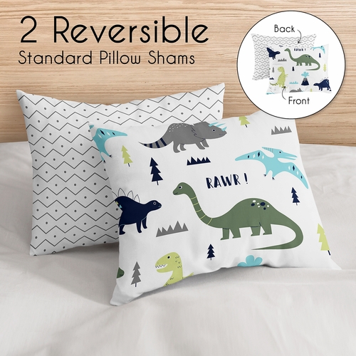 Mod Dinosaur Blue and Green Full/Queen Bedding Collection - alt image 4