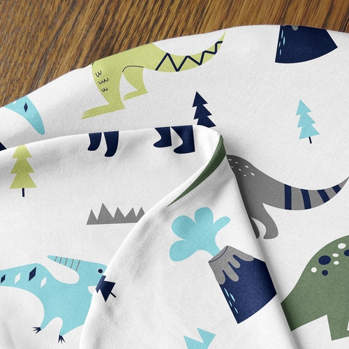 Mod Dinosaur Blue and Green Nursing Breastfeeding Pillow Cover - alt image 3