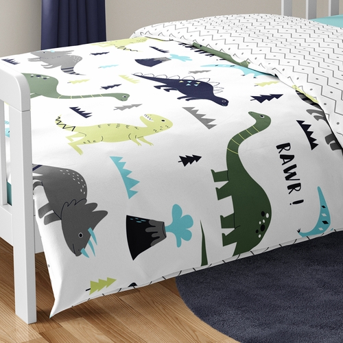 Mod Dinosaur Blue and Green Toddler Bedding Collection - alt image 5