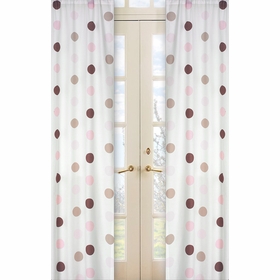 Mod Dots Pink Window Panels - Set of 2