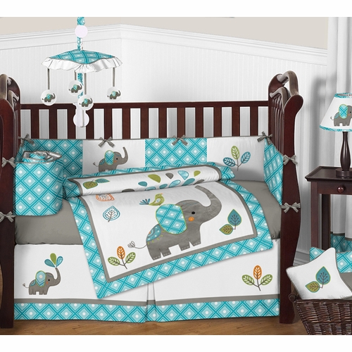 Mod Elephant 9 Piece Crib Bedding Collection