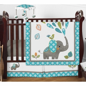 Mod Elephant Collection 4 Piece Crib Bedding
