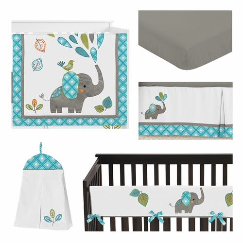 Mod Elephant Collection 5 Piece Crib Bedding - alt image 1