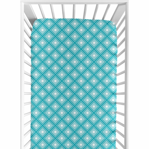 Mod Elephant Collection Crib Sheet - Diamond Print