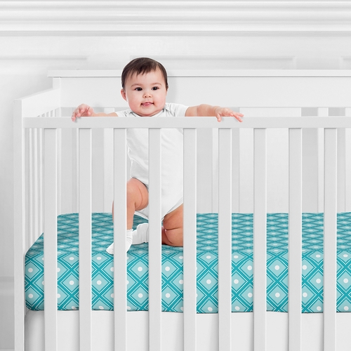 Mod Elephant Collection Crib Sheet - Diamond Print - alt image 1