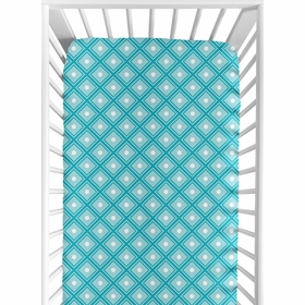 Mod Elephant Collection Crib Sheet - Diamond Print