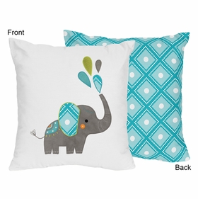 Mod Elephant Collection Decorative Accent Throw Pillow