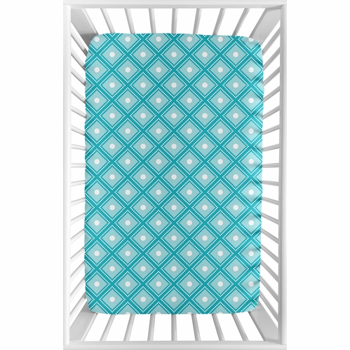 Mod Elephant Collection Mini Crib Sheet - Diamond Print - alt image 1