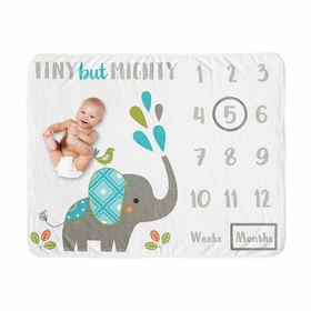 Mod Elephant Collection Monthly Milestone Baby Blanket