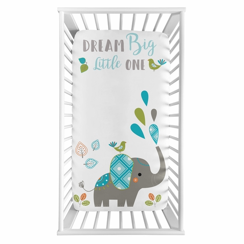 Mod Elephant Collection Photo Op Crib Sheet - alt image 1