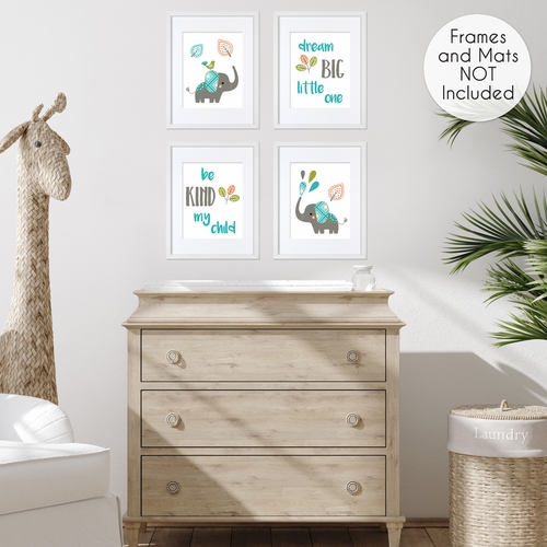 Mod Elephant Collection Wall Art Prints - Set of 4 - alt image 3