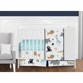 Mod Jungle 11 Piece Bumperless Crib Bedding Collection