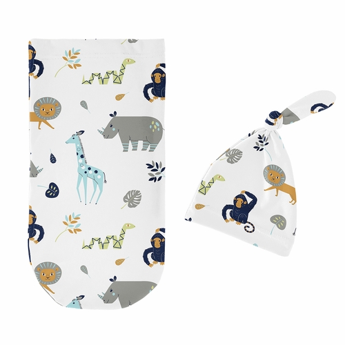 Mod Jungle Collection Baby Cocoon and Beanie Hat - 2 Piece Set - alt image 1