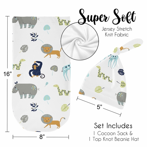 Mod Jungle Collection Baby Cocoon and Beanie Hat - 2 Piece Set - alt image 4