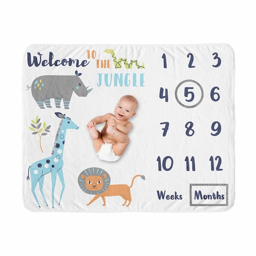 Mod Jungle Collection Monthly Milestone Baby Blanket