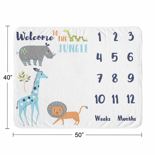 Mod Jungle Collection Monthly Milestone Baby Blanket - alt image 3