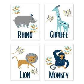 Mod Jungle Collection Wall Art Prints - Set of 4