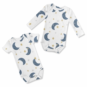 Moon Bear Collection 0-6M Baby Clothes Bodysuits - 2 Pack Set