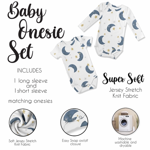 Moon Bear Collection 0-6M Baby Clothes Bodysuits - 2 Pack Set - alt image 3