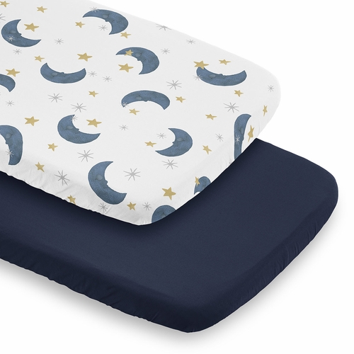Moon Bear Collection 2 Pack Baby Bassinet Fitted Sheets