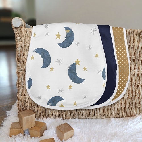 Moon Bear Collection Absorbent Burp Cloths - 3 Pack Set - alt image 2