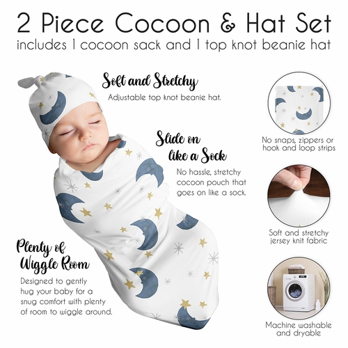 Moon Bear Collection Baby Cocoon and Beanie Hat - 2 Piece Set - alt image 5