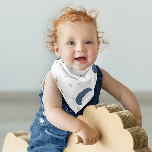 Moon Bear Collection Fabric Bandana Baby Bibs - 3 Pack Set - alt image 3