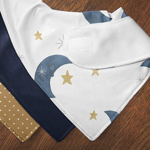 Moon Bear Collection Fabric Bandana Baby Bibs - 3 Pack Set - alt image 4