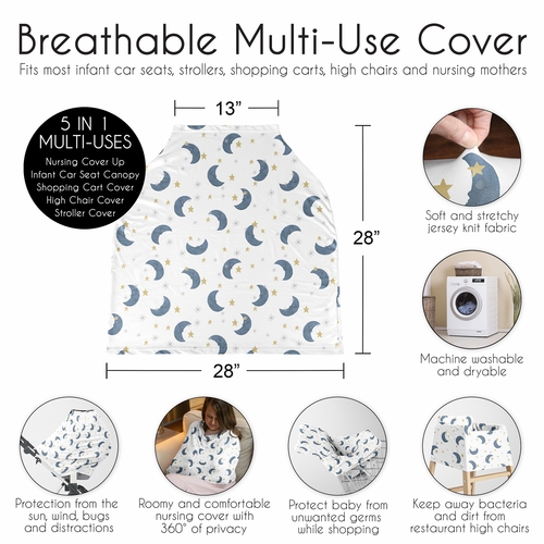 Moon Bear Collection Multi Use Baby Car Seat and Nursing Cover - alt image 5