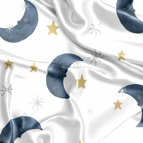 Moon Bear Collection Satin Fitted Crib Sheet - alt image 1